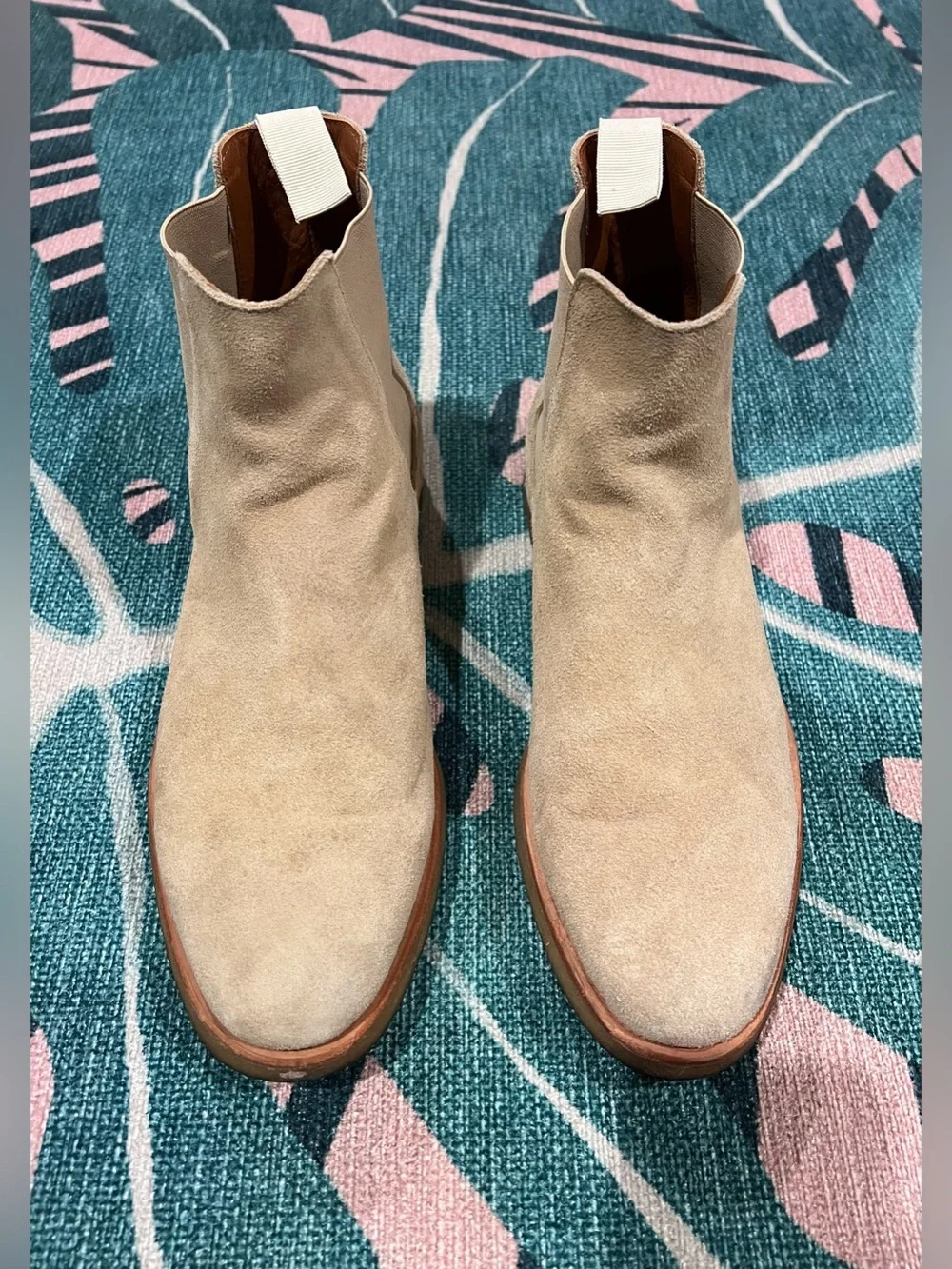 Common Projects Sand Suede Leather Chelsea Boot With Gum Sole